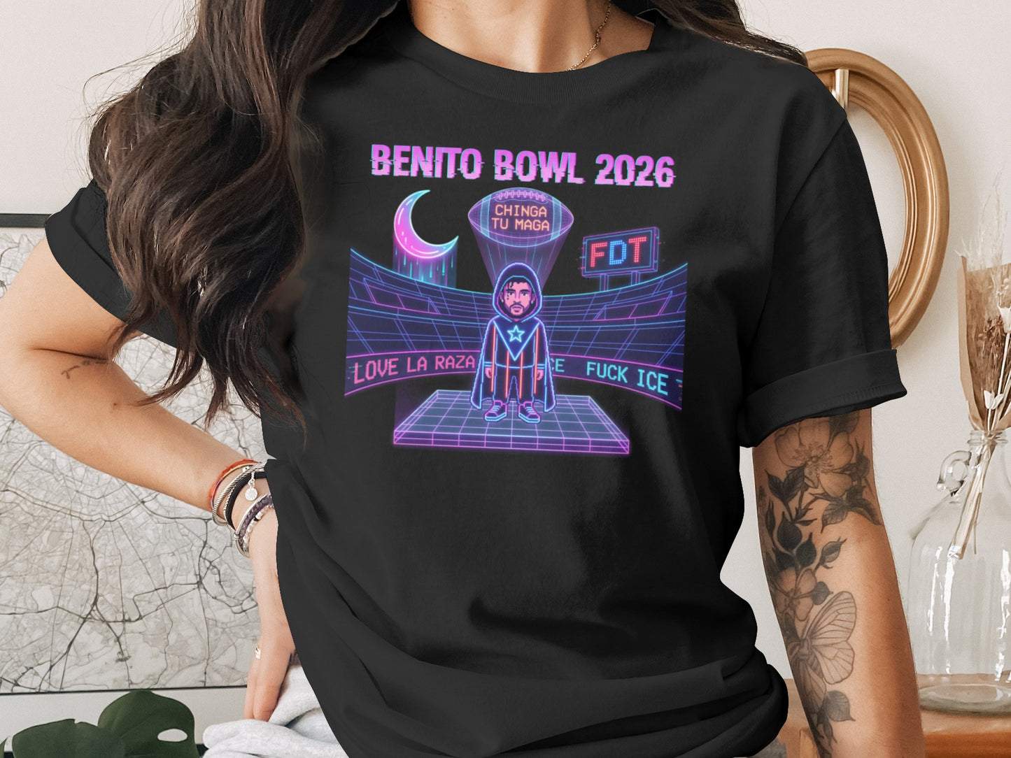 Benito Bowl 2026 Love La Raza FDT Fuck ICE Shirt