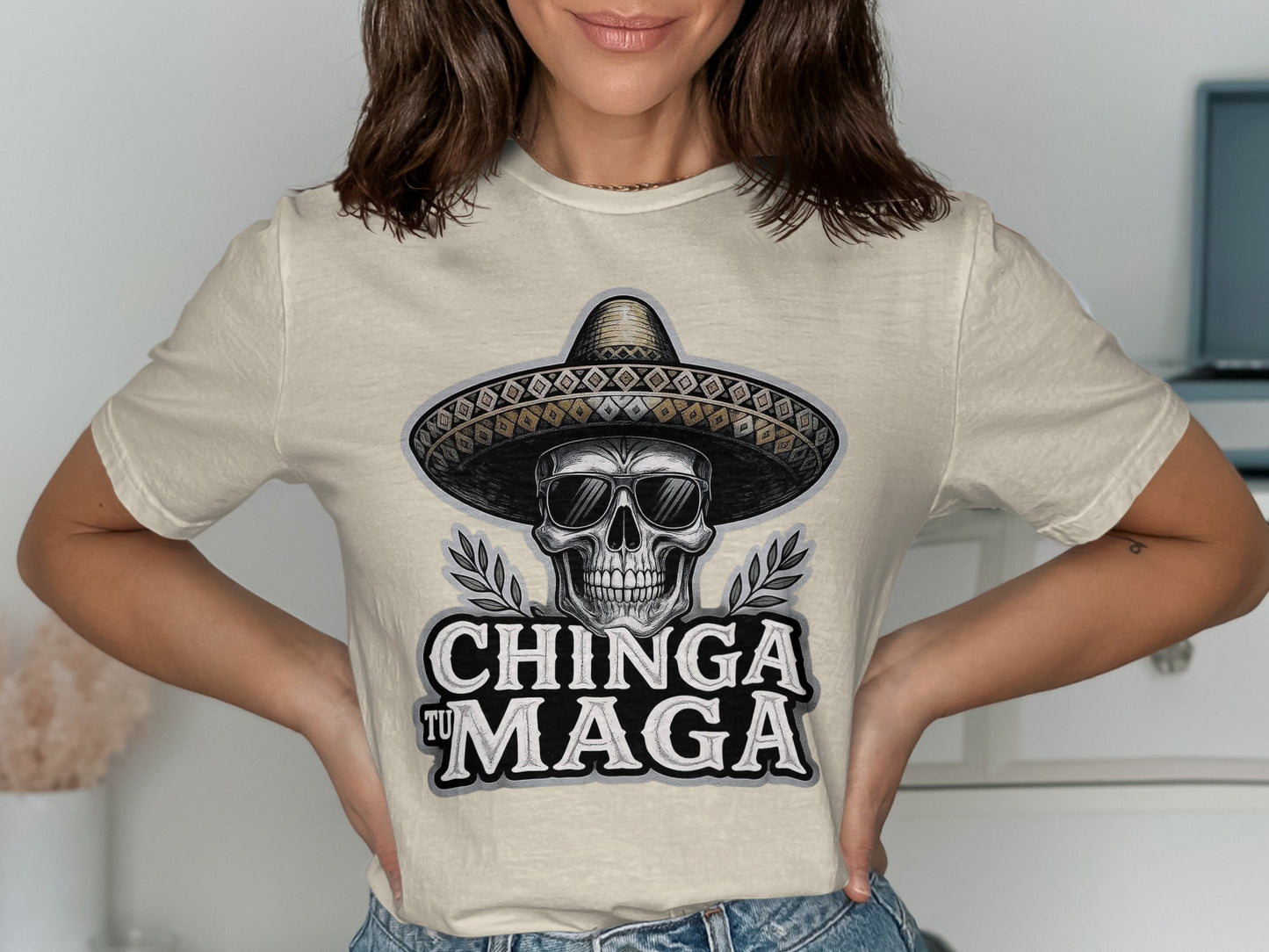 Chinga Tu Maga Graphic Design Statement T-Shirt Product