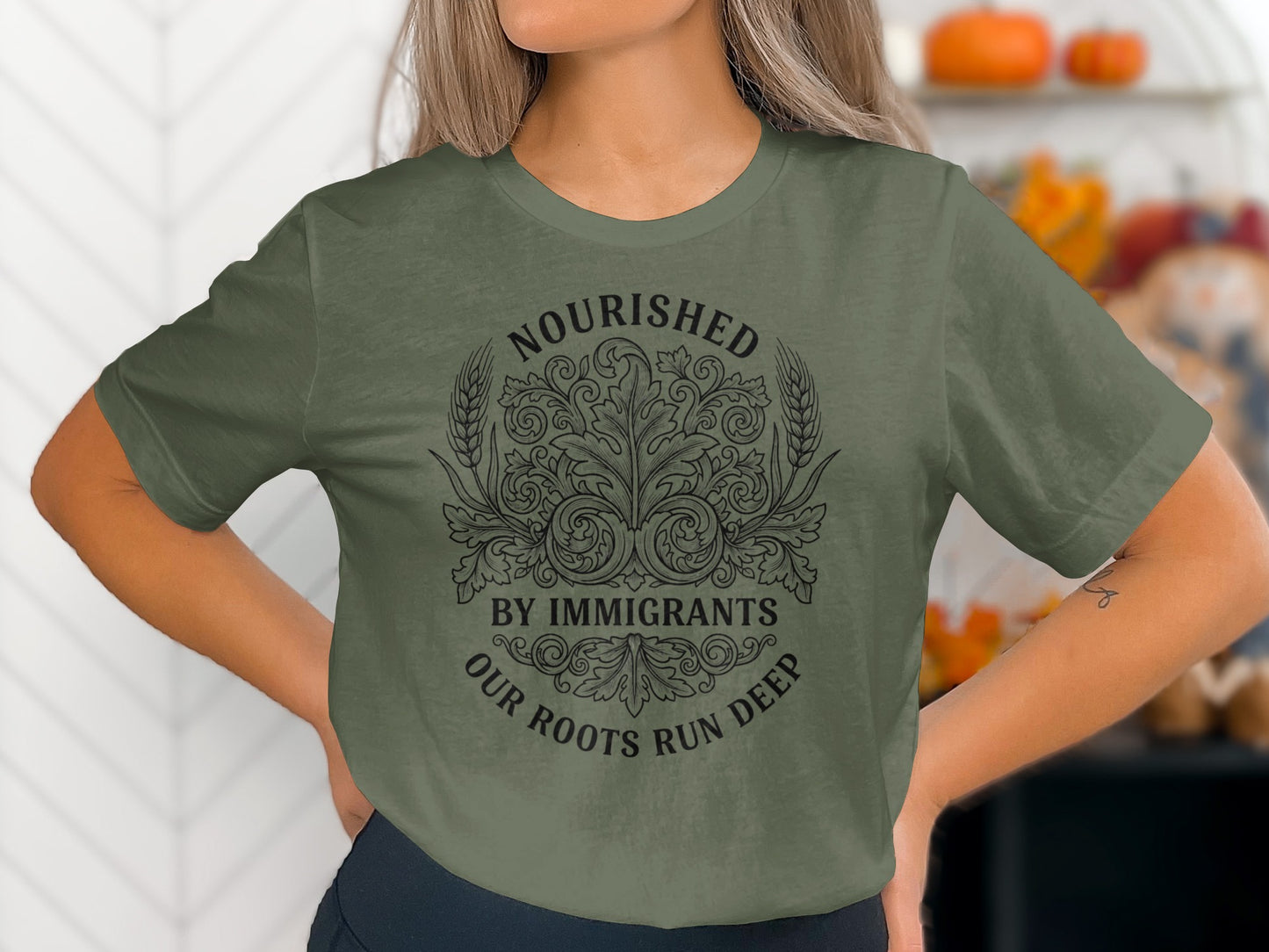 Nourished By Immigrants Our Roots Run Deep T-shirt