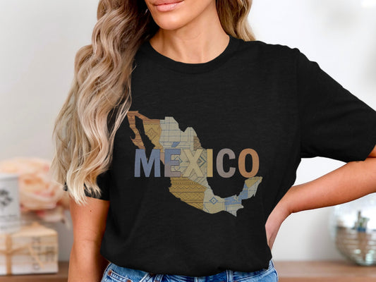 Mexico Map Graphic Design Printed T-Shirt product type