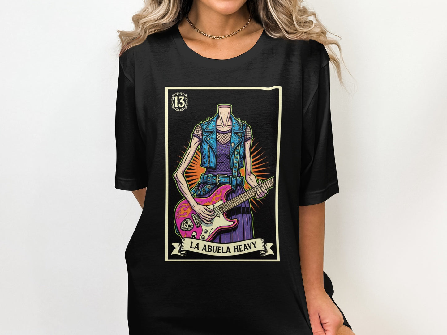 La Abuela Heavy Graphic Print Black T-shirt product