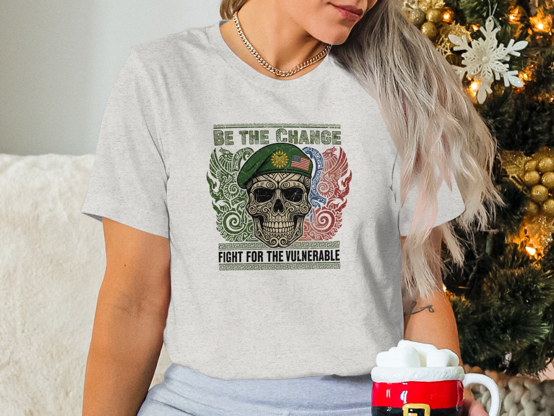 Be The Change Skull Design Inspirational Shirt