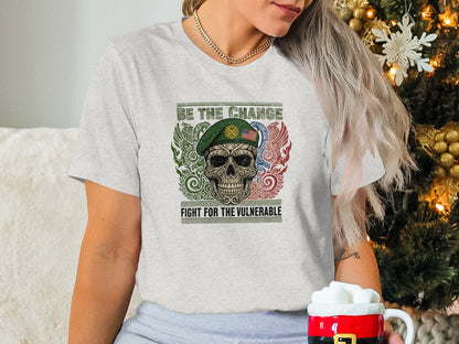 Be The Change Skull Design Inspirational Shirt