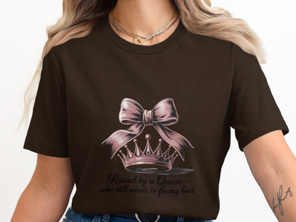 Raised by a Queen Bow and Crown Graphic Tee product