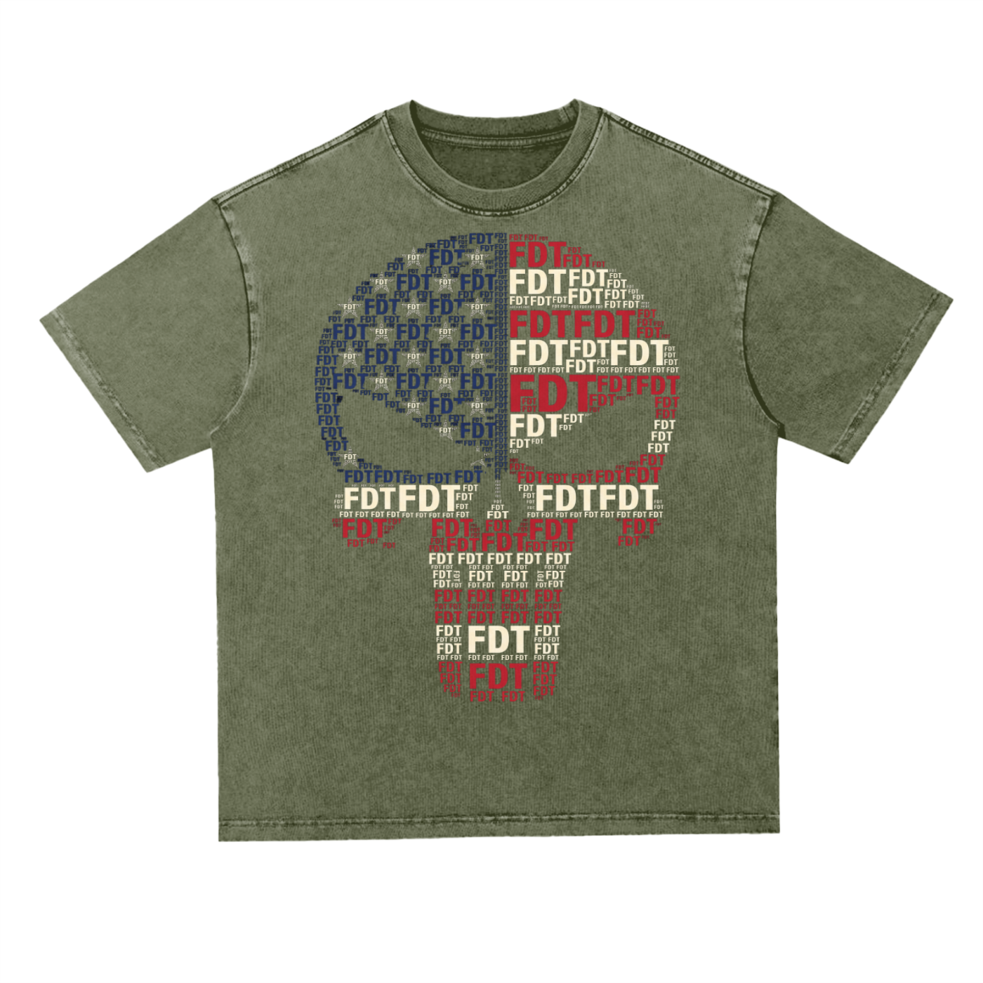 FDT Skull Anti Trump Tee Snow Washed Heavyweight Oversize T-Shirt