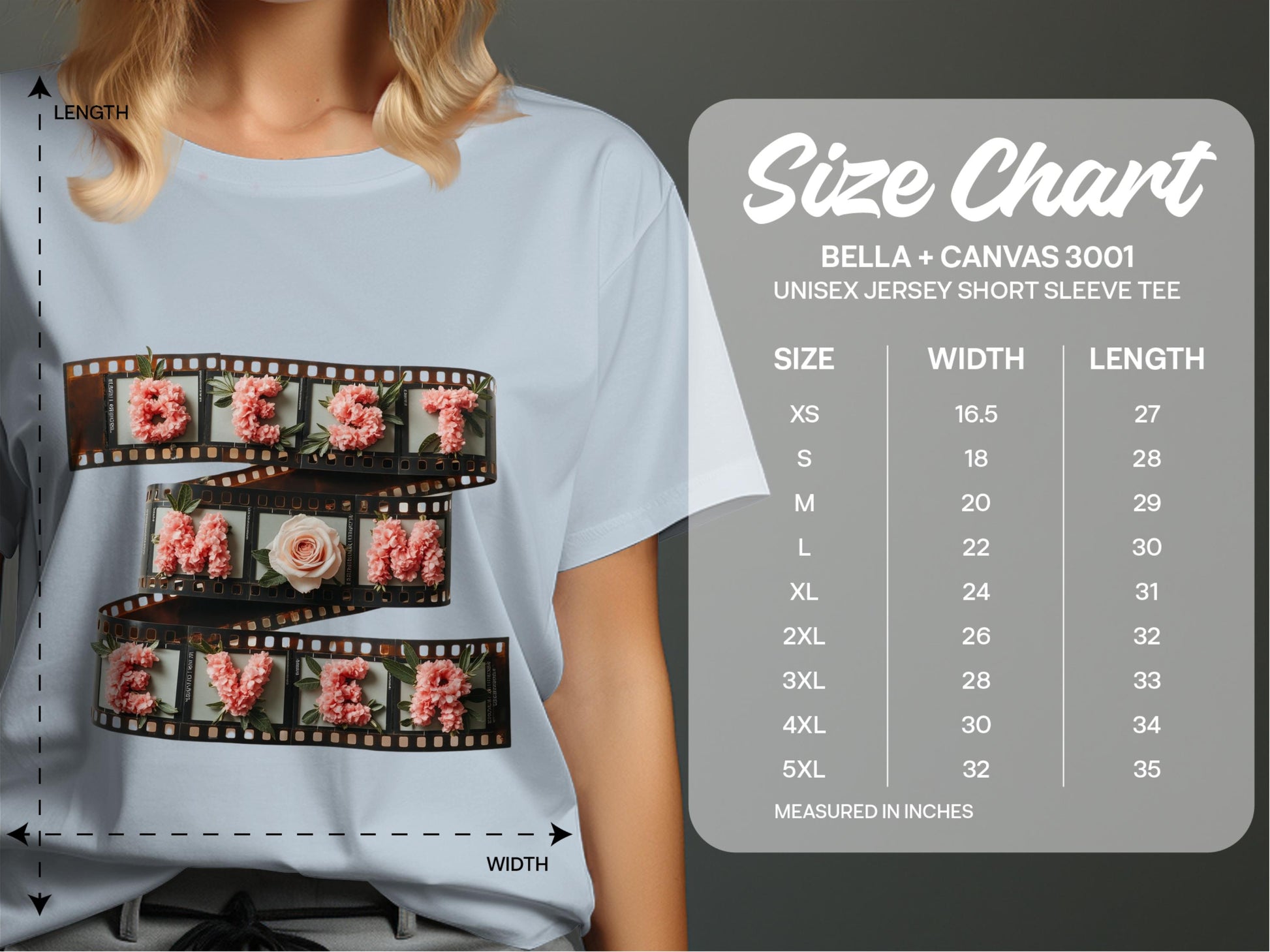 Film Strip Flower Design Short Sleeve Tee product type