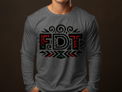 FDT Graphic Long Sleeve Unique Artistic Design Shirt