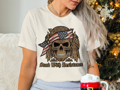 Stand With Resistance Skull Graphic Shirt