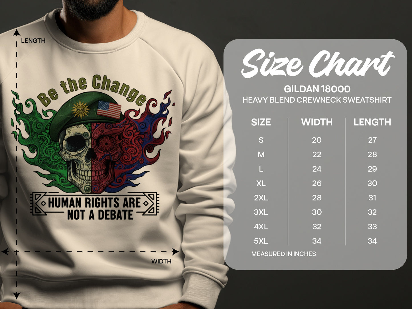 Be the Change Human Rights Are Not a Debate sweatshirt