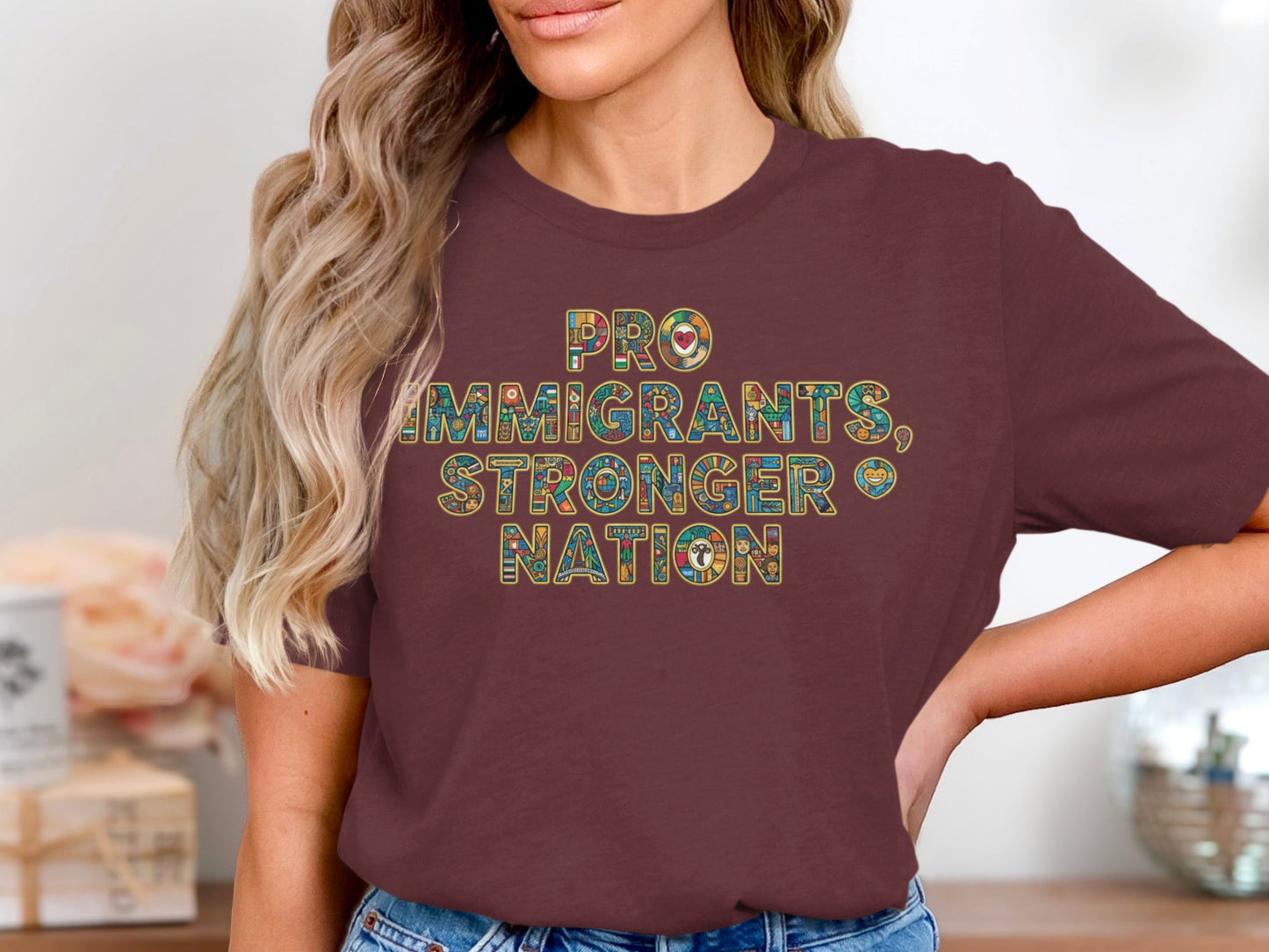Pro Immigrants Stronger Nation Graphic T-Shirt