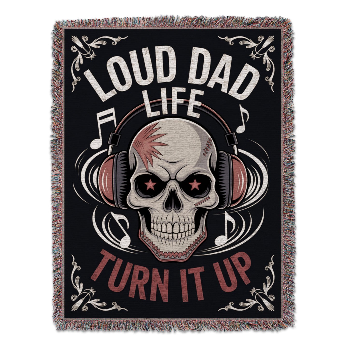 Loud Dad Life Turn It Up Skull Blanket product