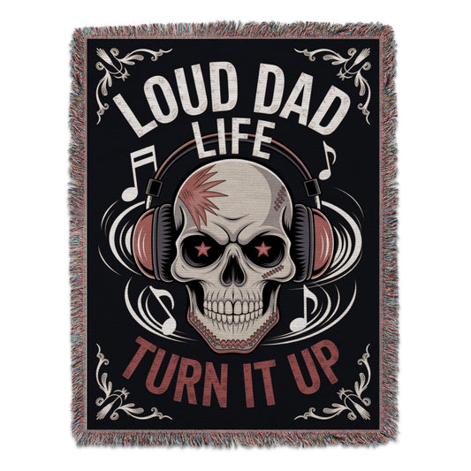Loud Dad Life Turn It Up Skull Blanket product