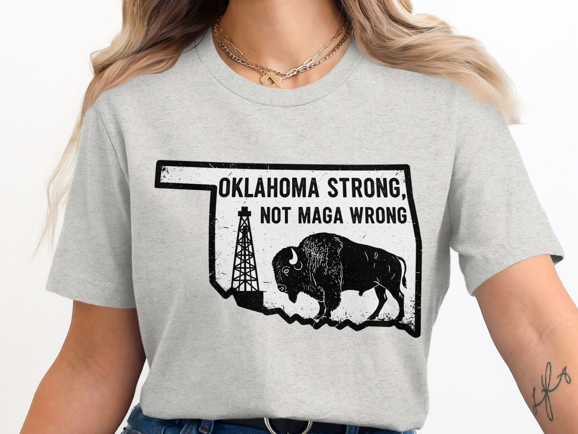 Oklahoma Strong Not Maga Wrong Graphic T-Shirt product