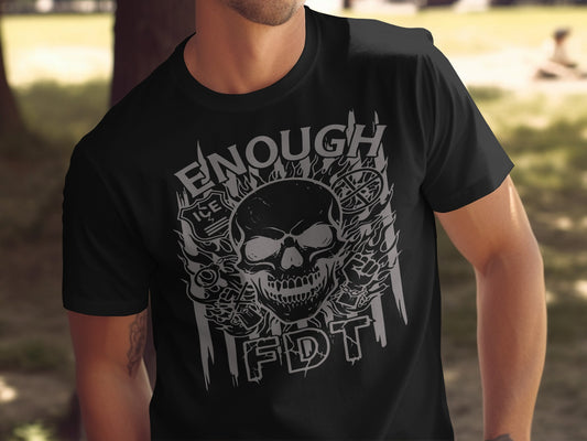 Enough FDT Skull Flame Graphic T-shirt