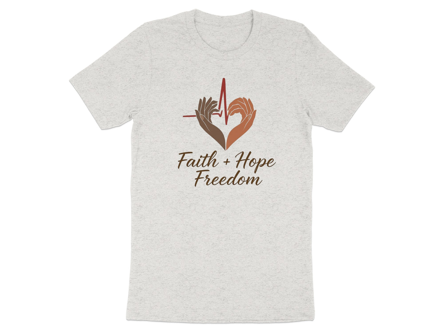 Faith Hope Freedom Hand Heartbeat Design Shirt product
