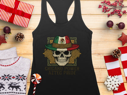 Chicano Power Aztec Pride Skull Tank Top Product