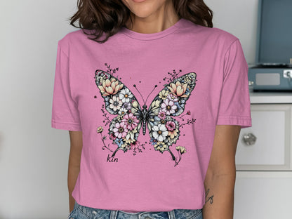 Beautiful Floral Butterfly Graphic T-Shirt product