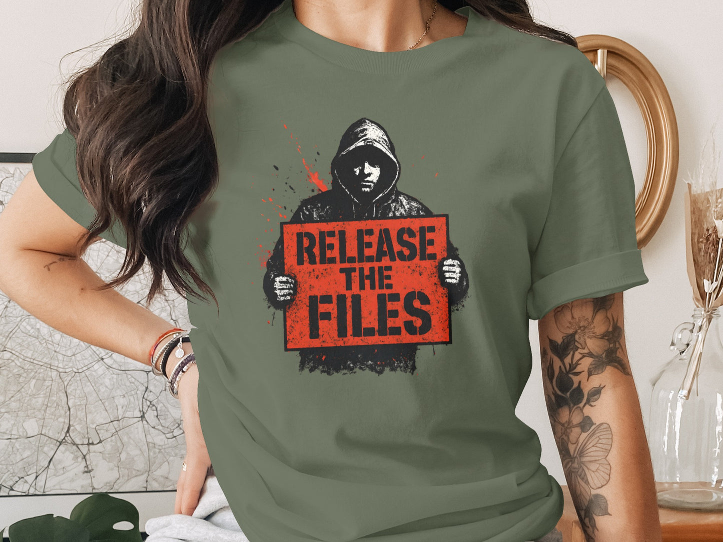 Release The Files Graphic Oversized Green T-Shirt product