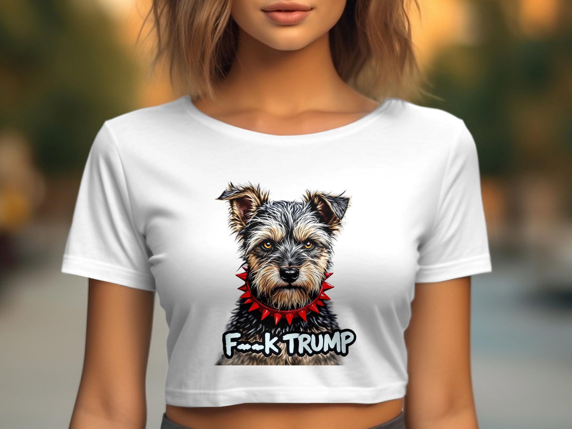 Funny Dog Graphic F*ck Trump Cropped Top product type