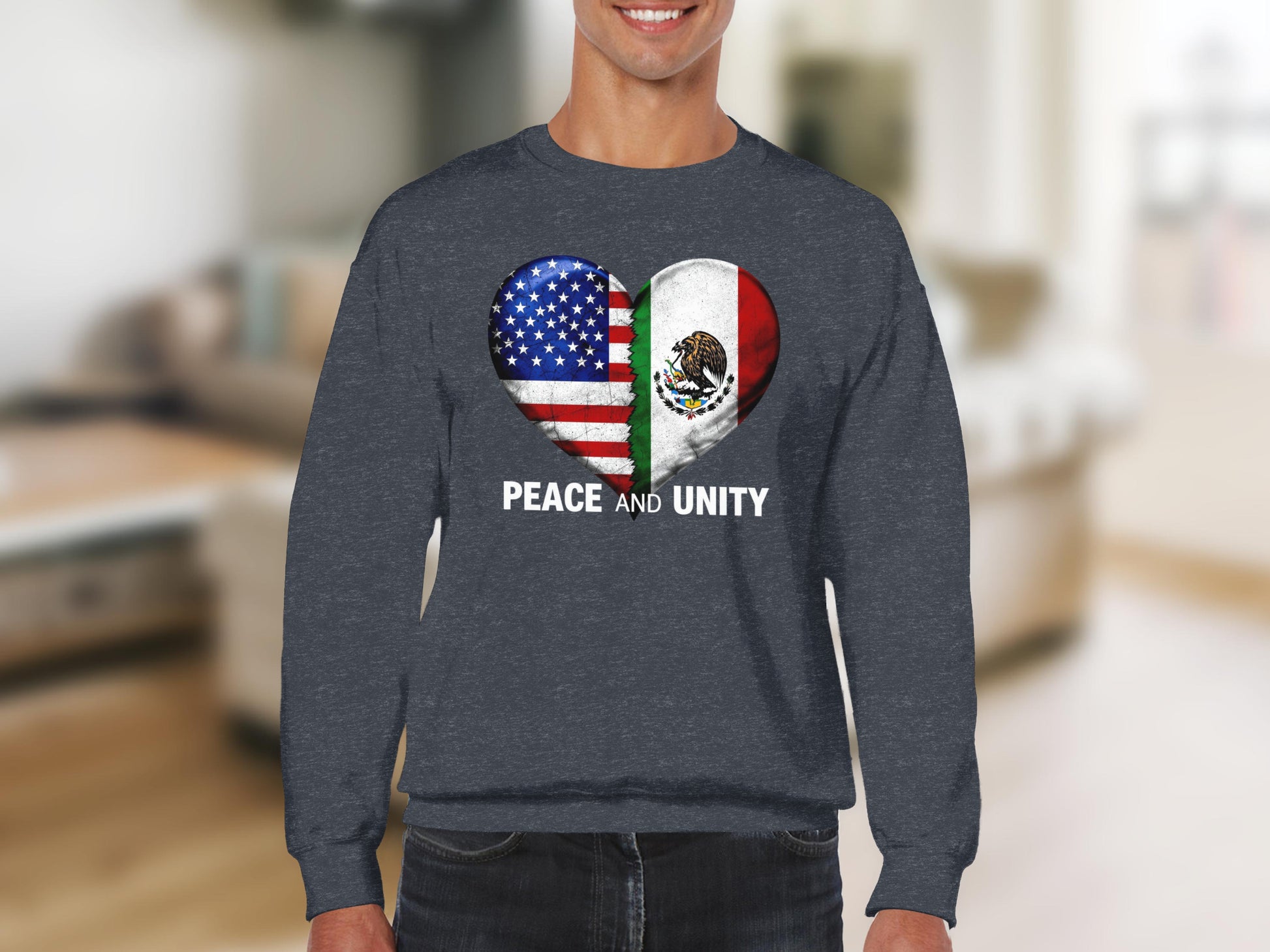 Peace and Unity Heart Flag Design Sweater product type
