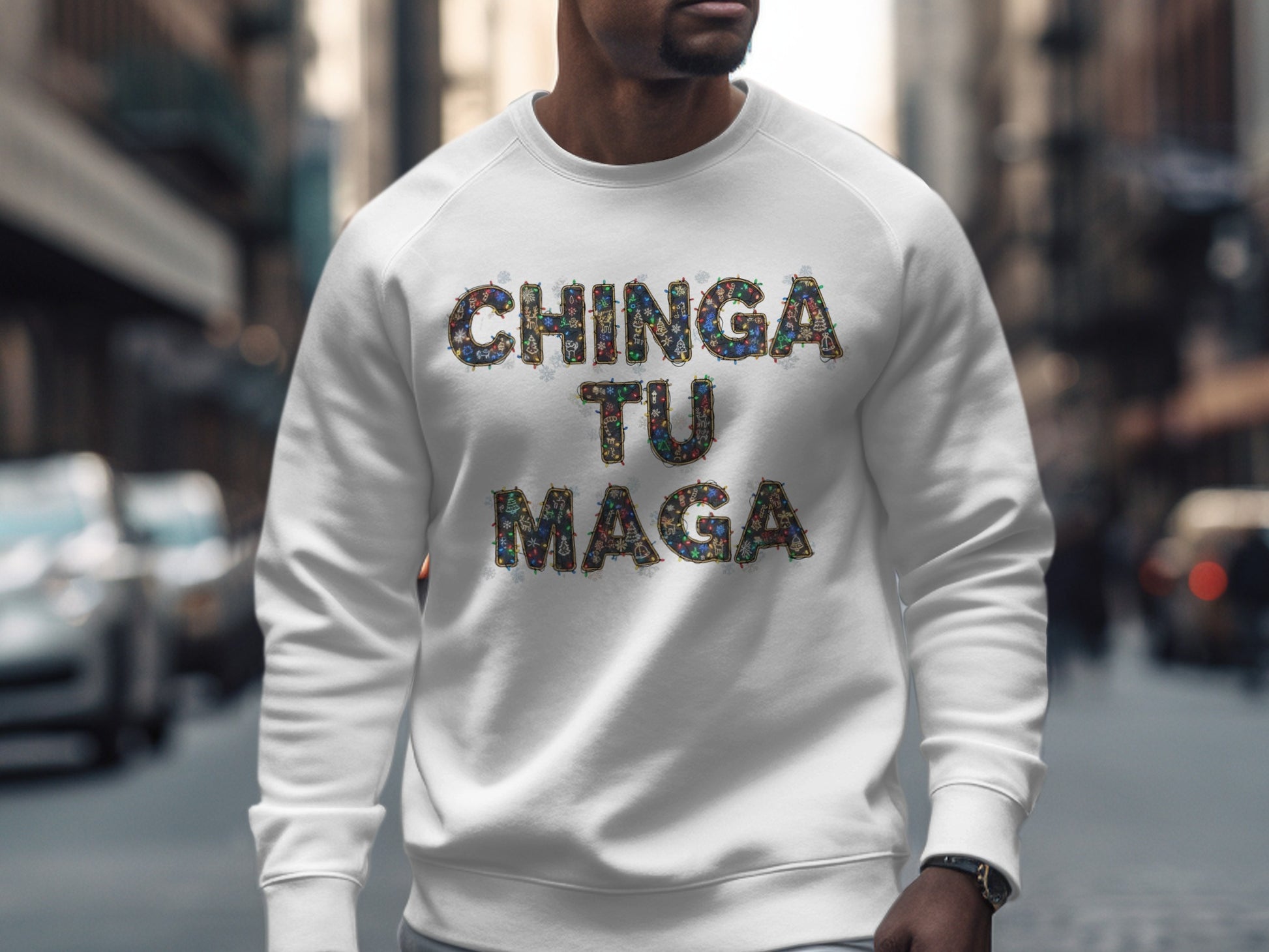 CHINGA TU MAGA Bold Artistic Design Sweatshirt