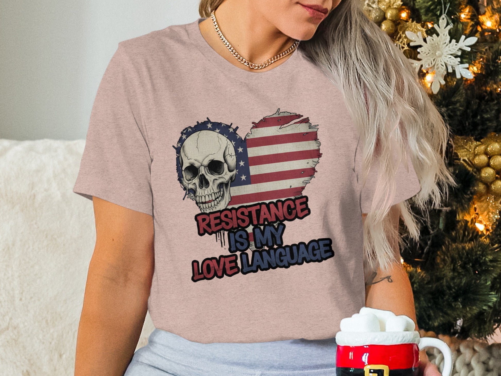 Resistance Is My Love Language Skull Graphic Shirt