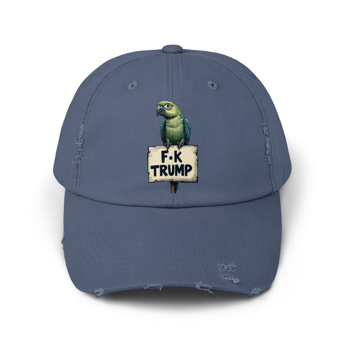 Parrot Holding Sign Distressed Look Hat product