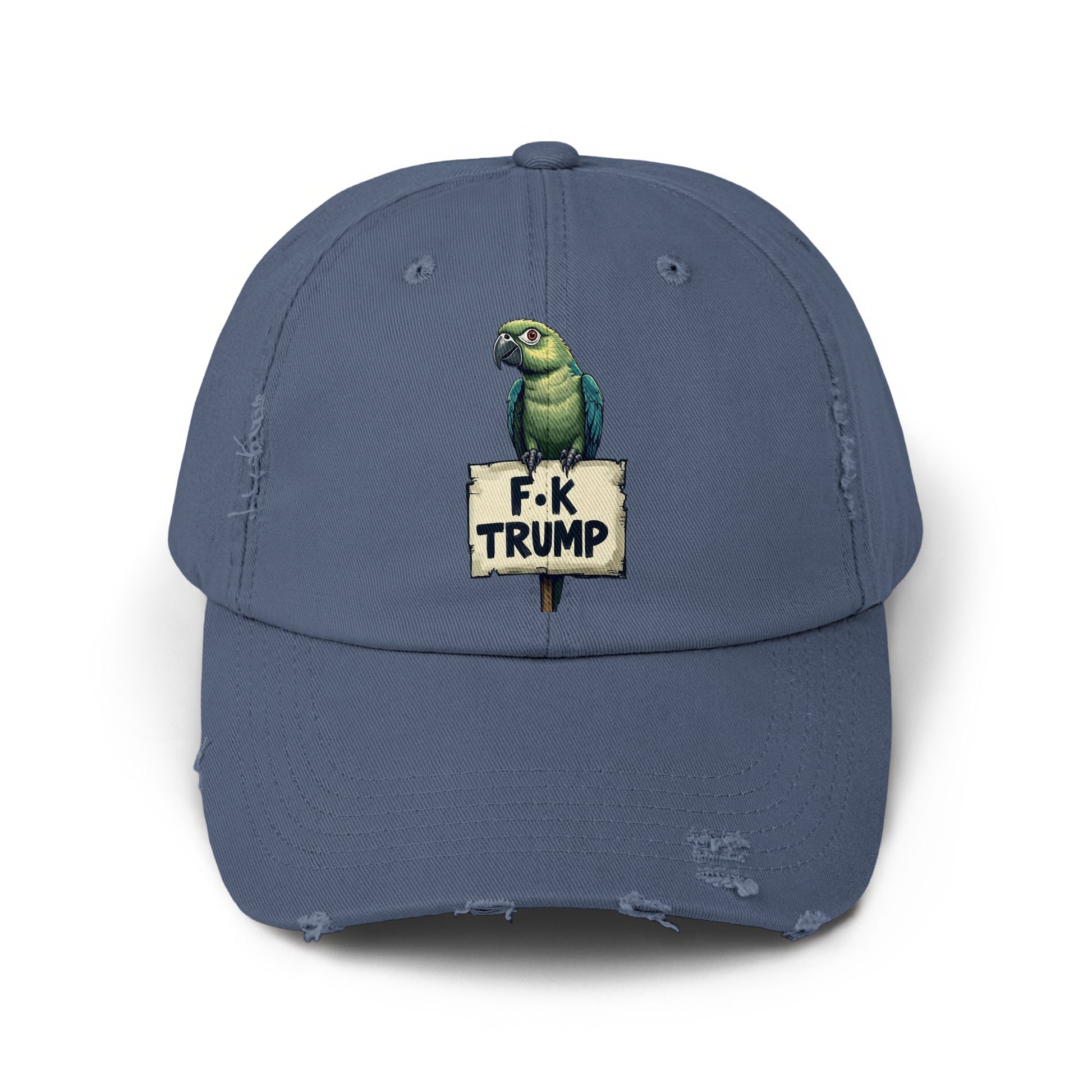 Parrot Holding Sign Distressed Look Hat product