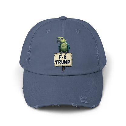 Parrot Holding Sign Distressed Look Hat product