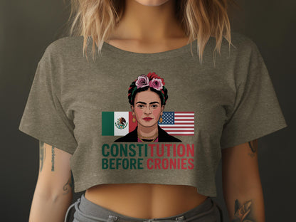 Constitution Before Cronies Print Crop Top product