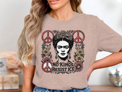 No Kings Resist Ice Peace Sign Graphic Tee product
