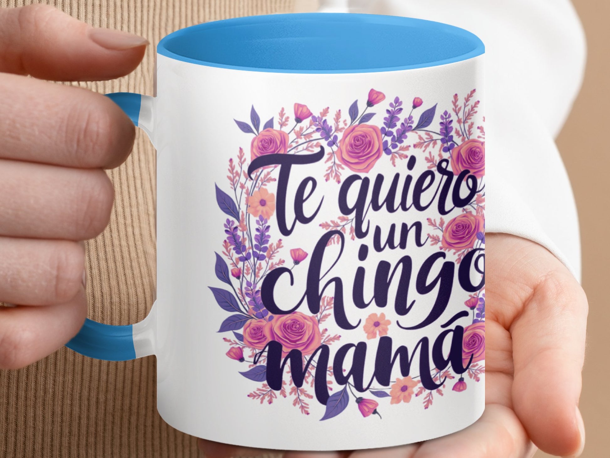 Te quiero un chingo mamá floral mug product type