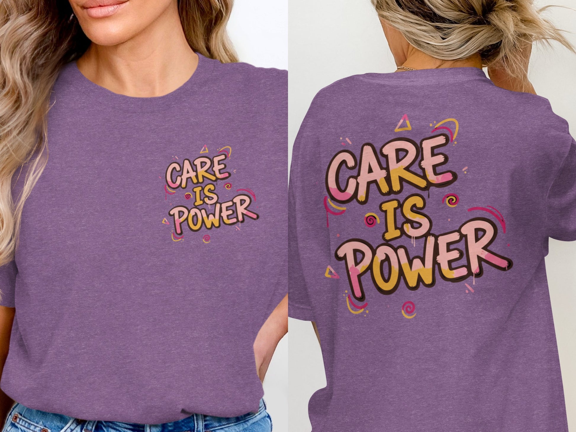 Care Is Power Graphic T-Shirt Inspirational Apparel