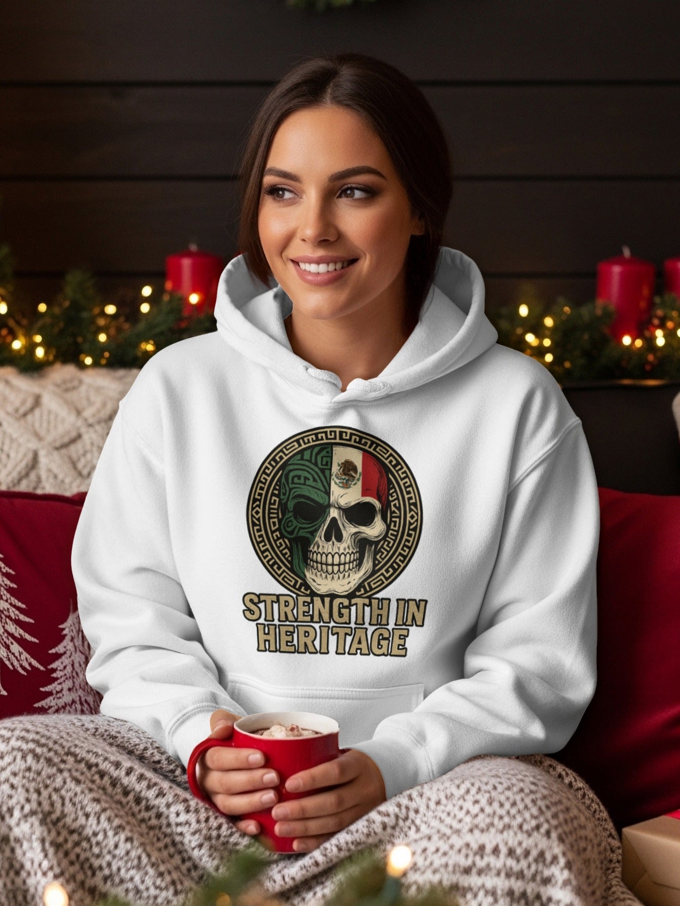 Strength in Heritage Skull Design Hoodie