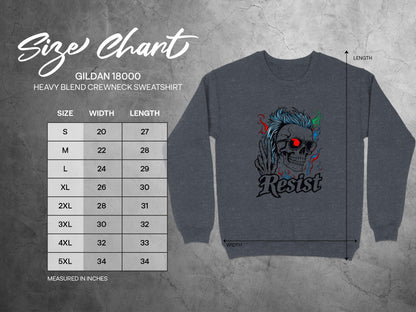 Skull Design Resist Artwork Graphic Print Sweatshirt product