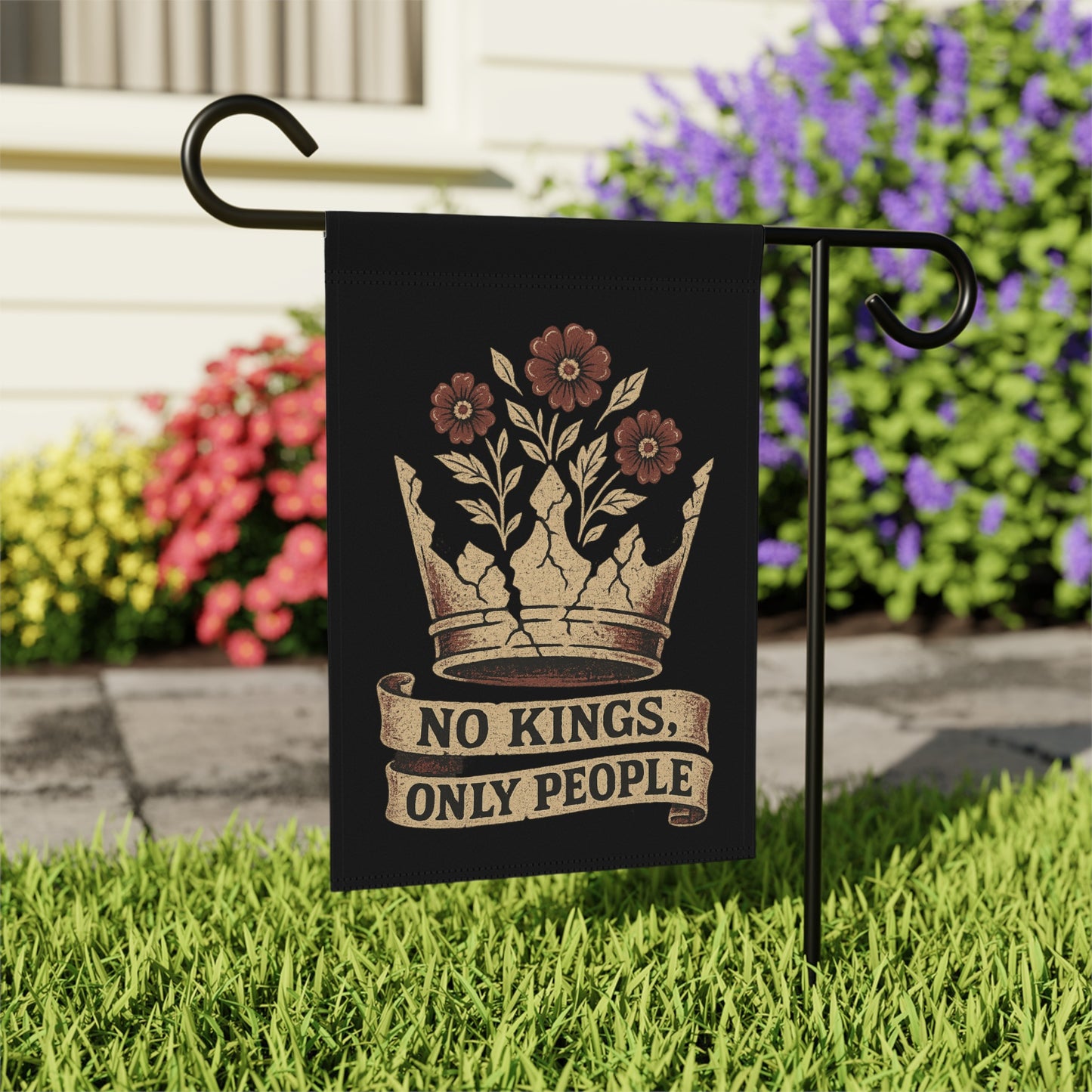 No Kings Only People Decorative Garden Flag