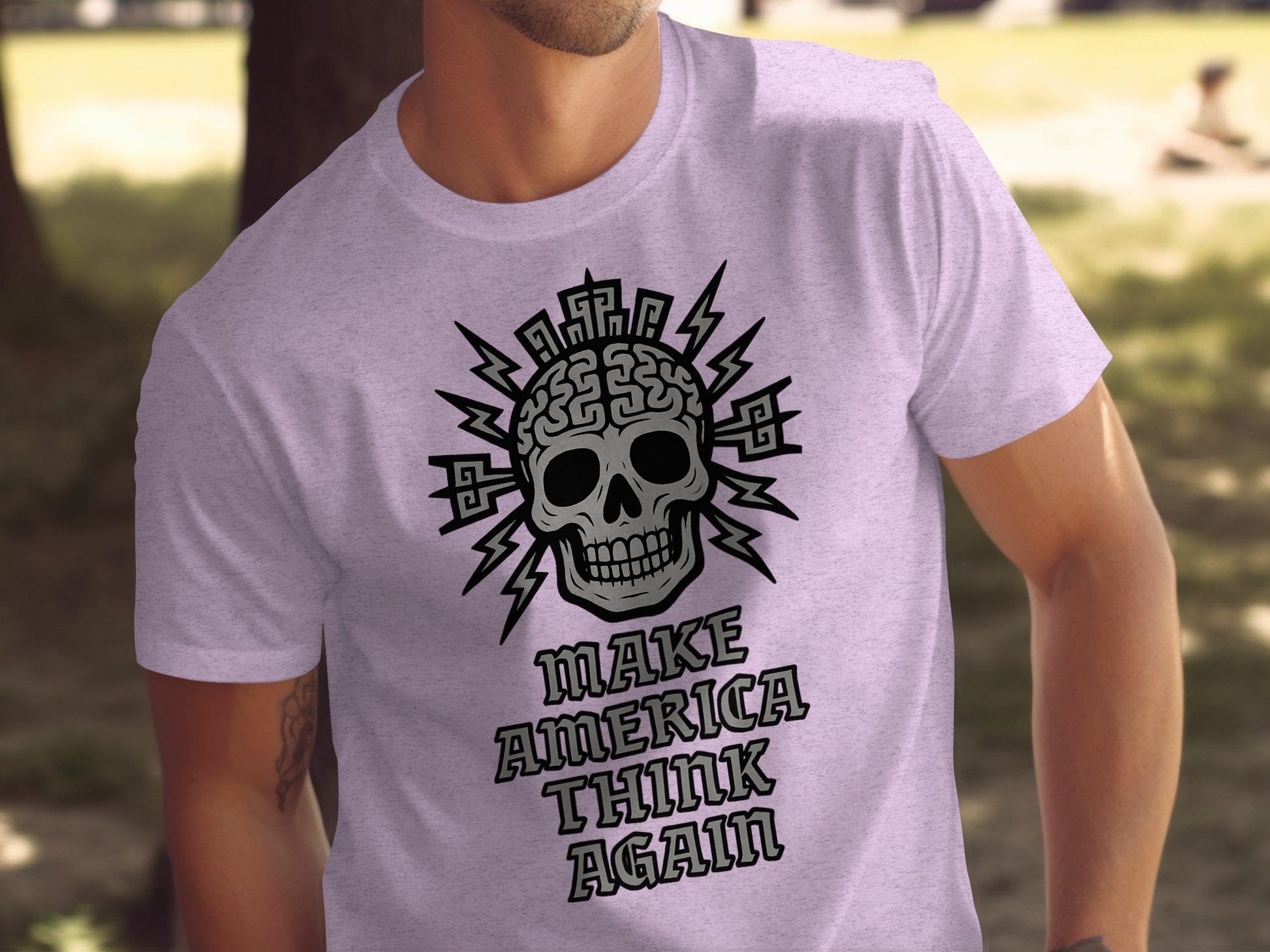 Make America Think Again Skull Graphic T-shirt
