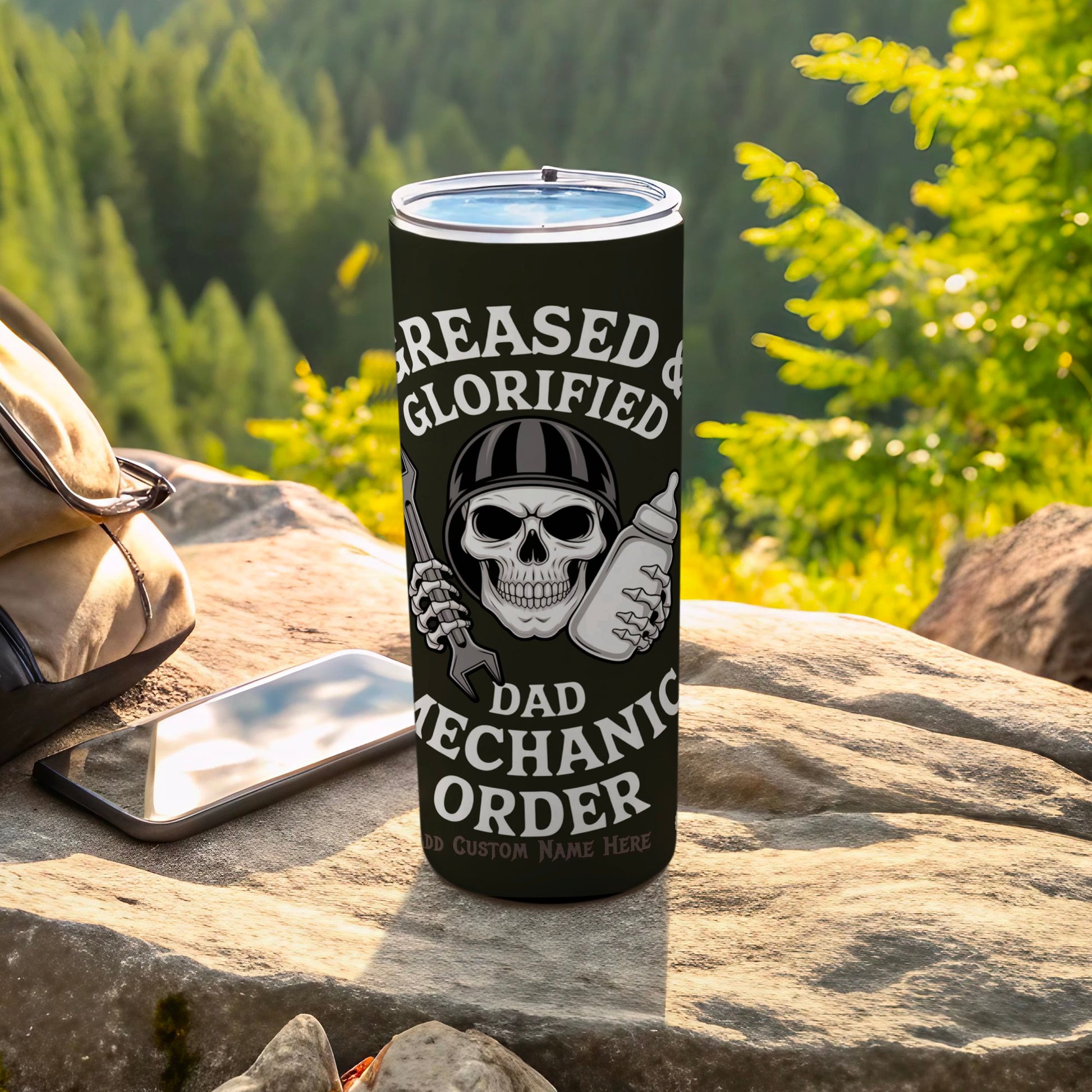 Greased and Glorified Dad Mechanic Order Tumbler product