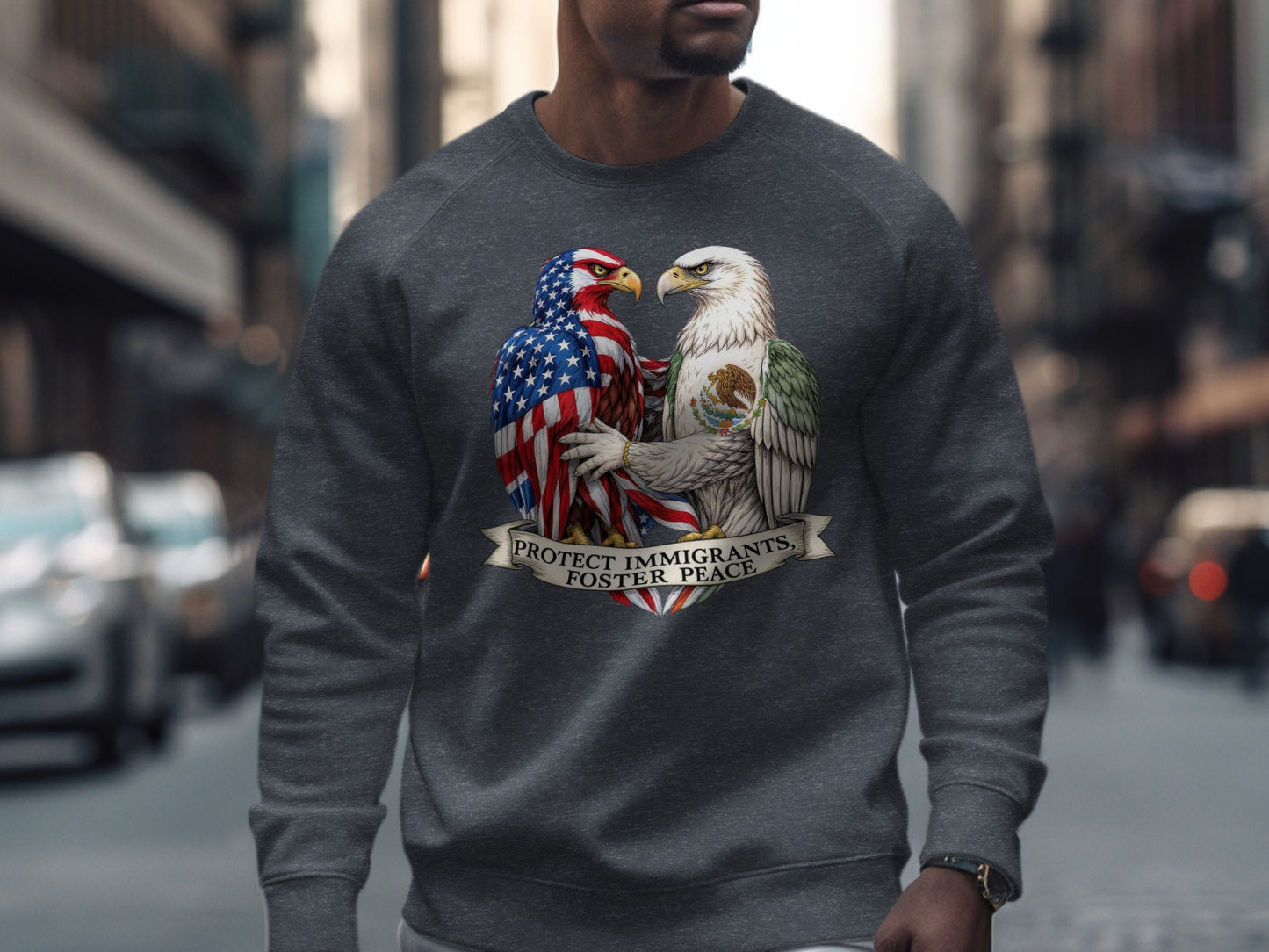Protect Immigrants Foster Peace Eagle Sweatshirt Product