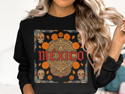 Mexico Themed Graphic Design Long Sleeve Top