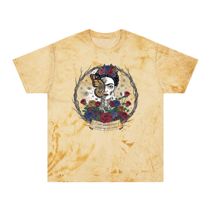 Artistic Butterfly and Roses Design Graphic Tee