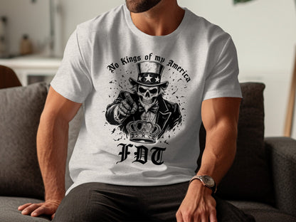 No Kings of my America Skull Print FDT Graphic T-shirt product