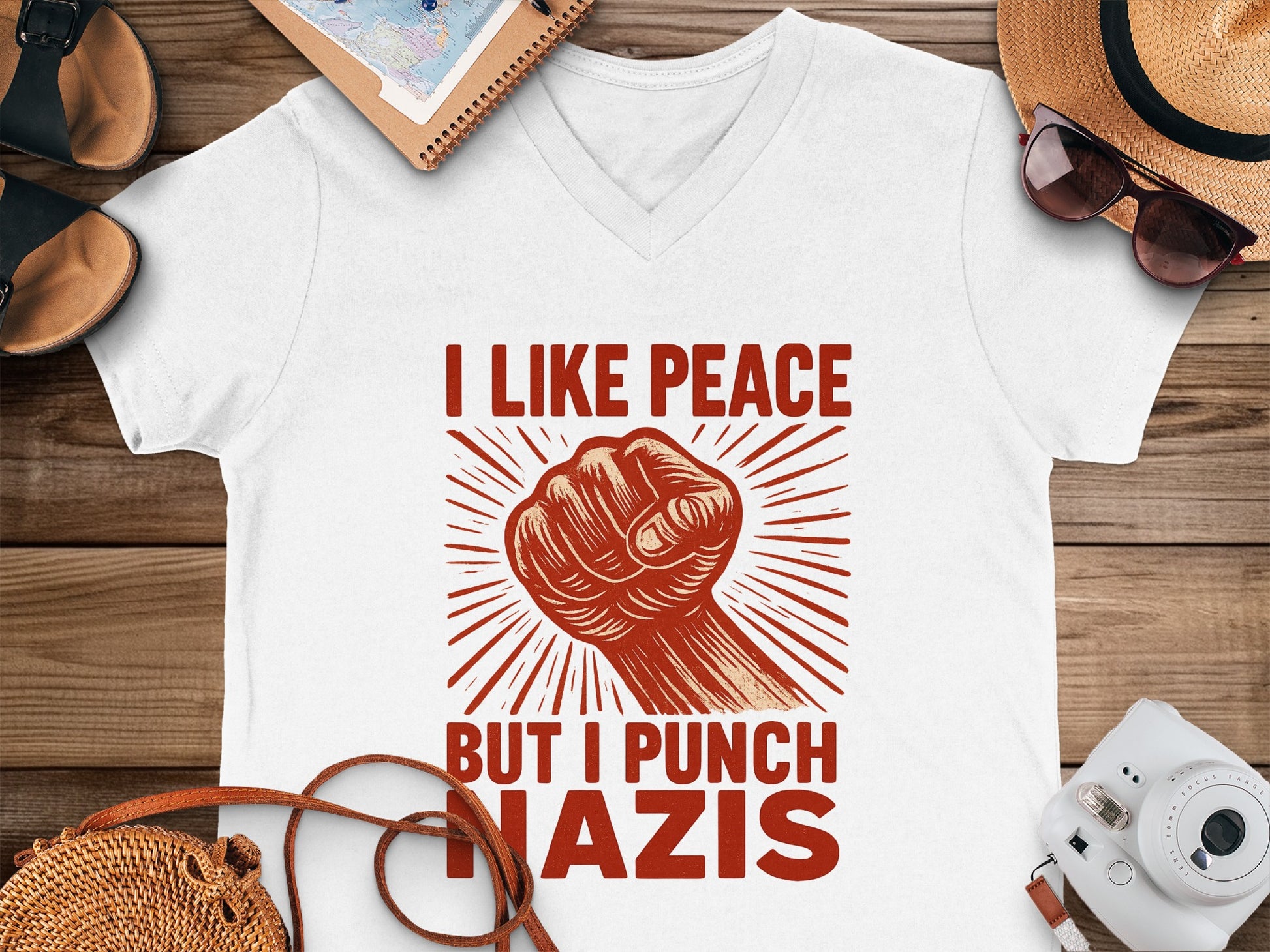 I Like Peace But I Punch Nazis T-shirt