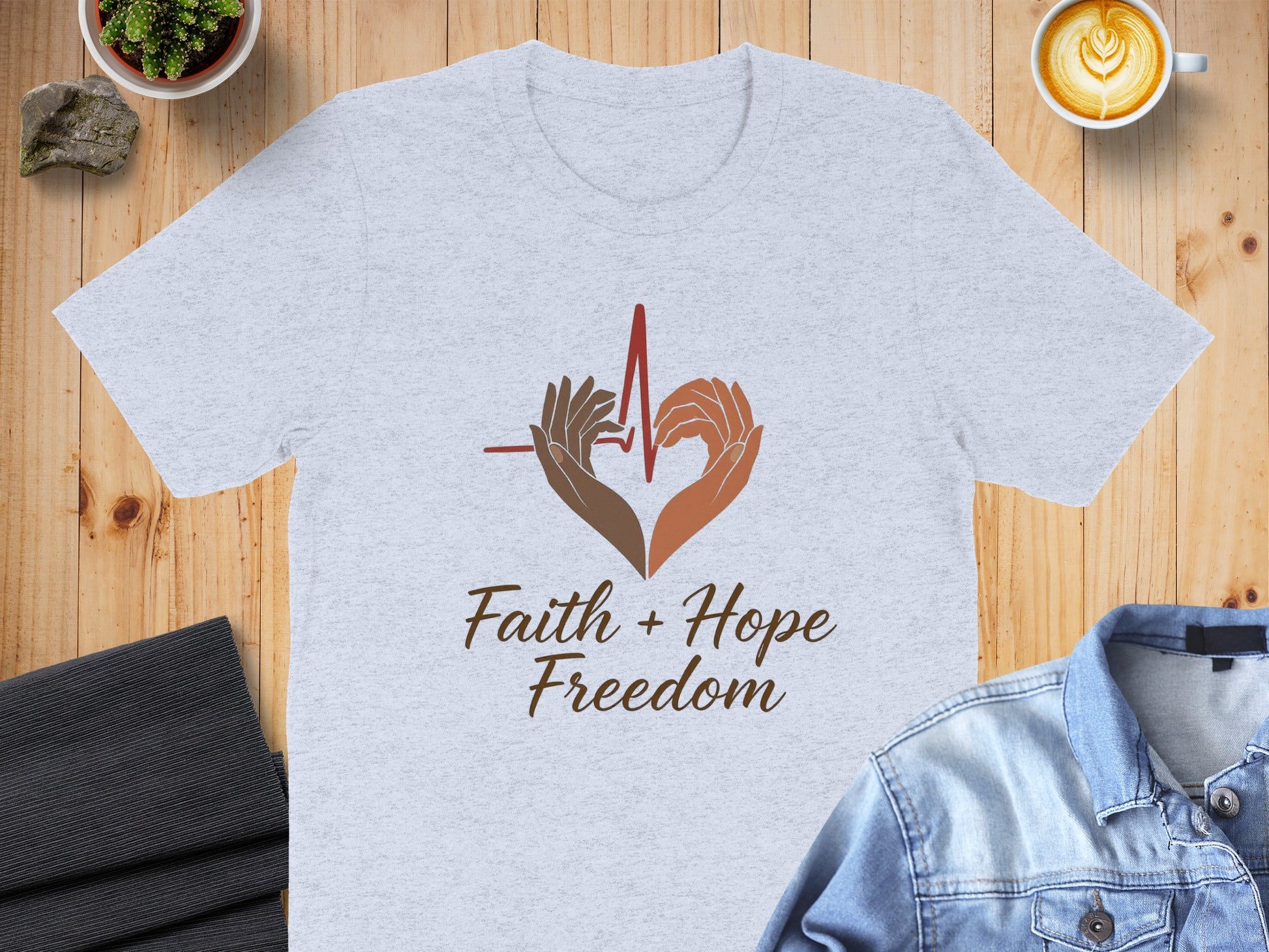 Faith Hope Freedom Heartbeat Design T-Shirt product