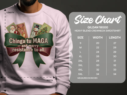 Christmas Crewneck Sweatshirt Festive Santa and Snowman