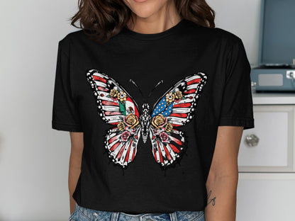 Patriotic Butterfly Graphic Tee Trendy Shirt product type