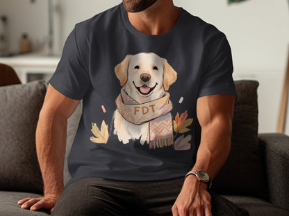 Adorable Dog Wearing Scarf Graphic T-Shirt Product