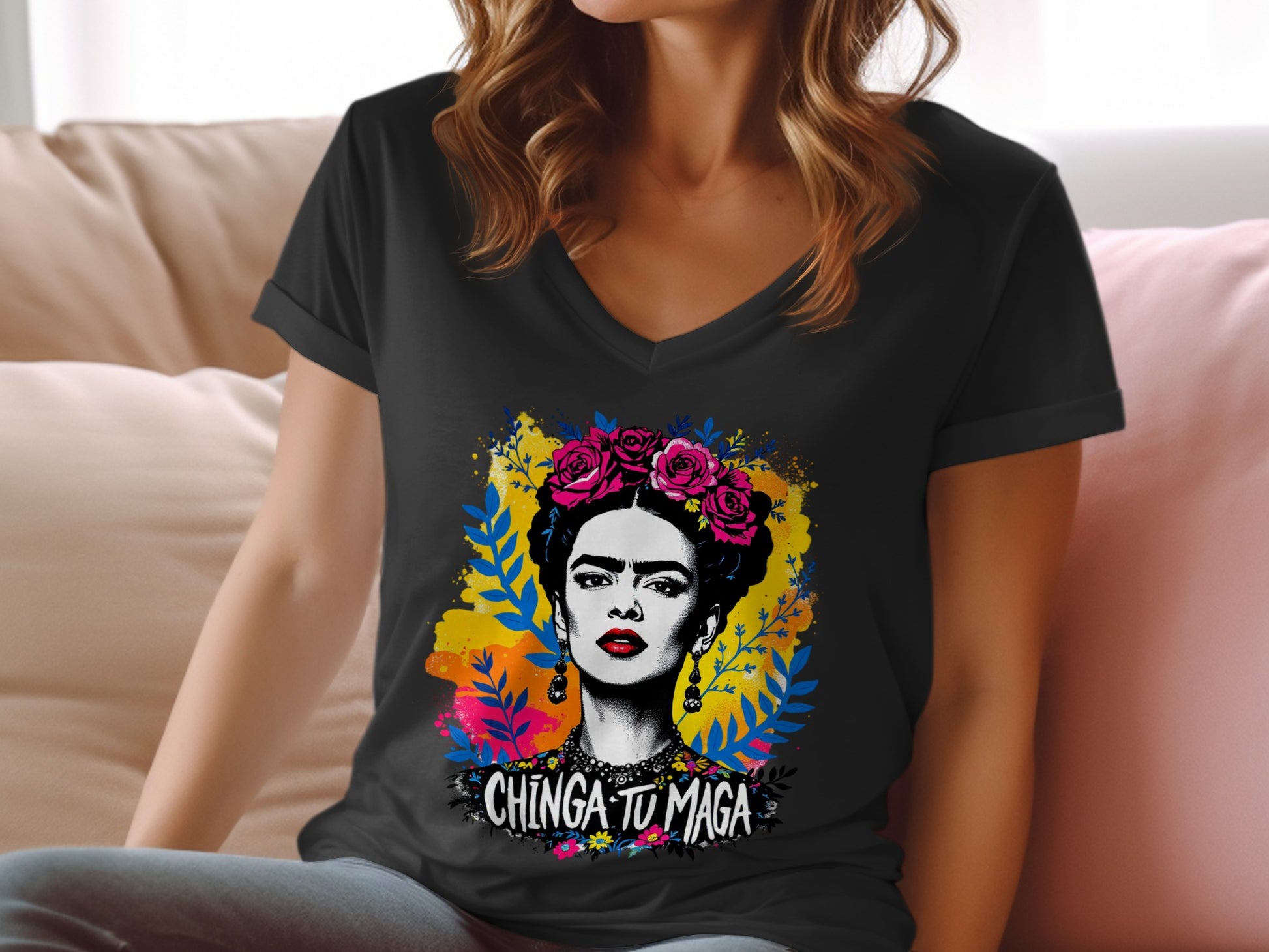 Chinga Tu Maga Colorful Art Graphic Tee product