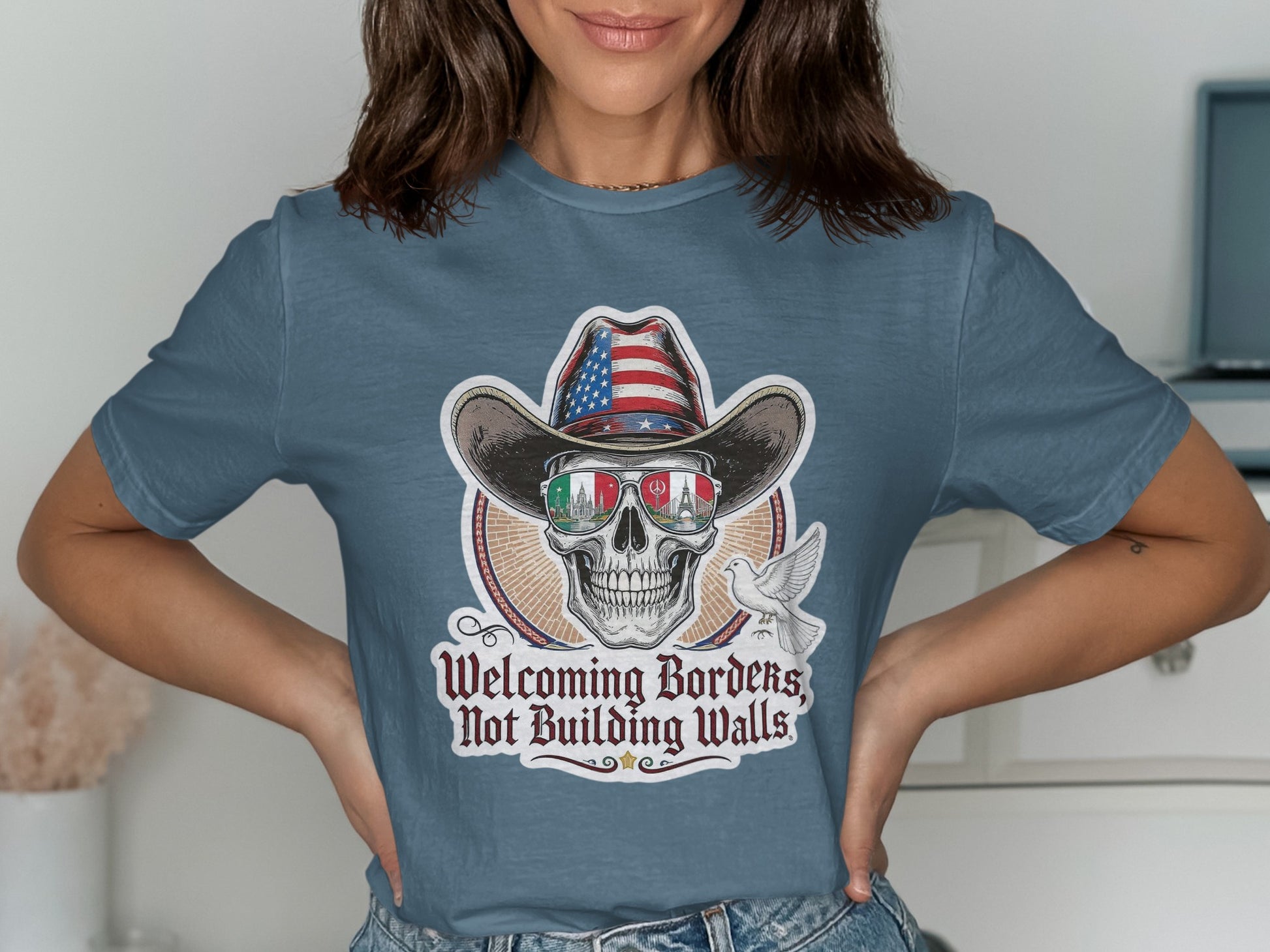 Welcoming Borders Not Building Walls Graphic T-Shirt