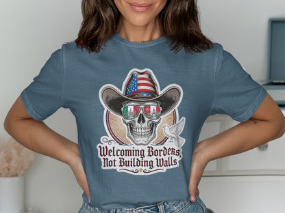 Welcoming Borders Not Building Walls Graphic T-Shirt
